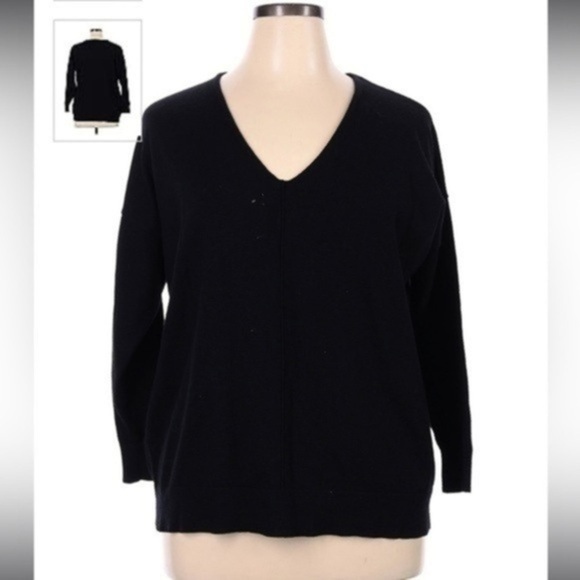 torrid Sweaters - Torrid Women Sweater 3X BLACK Ribbed Chunky Knit Tunic Long Sleeve Hem Zip READ